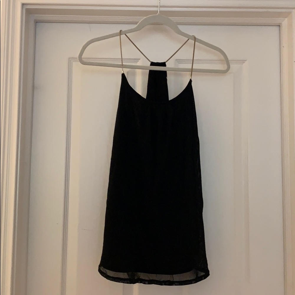 Black tank top with fun chain detail